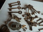 Large Collection Antique Keys And Vintage Huntley   Palmers Tin Over 3kg