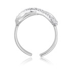 Avora 925 Sterling Silver Adjustable Infinity Toe Ring With Cubic Zirconia Cz