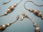 Pz Israel Sterling Silver Genuine Pearl Station 18  Necklace   7 5  Bracelet