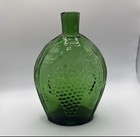 Vintage Clevenger Bros  Nj Green Glass Eagle Grapes Quart Size Bottle   Flask