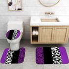 4pcs Leopard Print Shower Curtain Set With Rug  Toilet Lid Cover And Bath Mat   