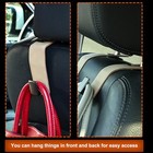 Heavy-duty Car Headrest Hooks Holds 44lb Suede   Metal Hangers For Bags Beige