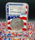 Mint  2019  1 Silver Eagle Early Releases Ngc Ms70 Us Flag Holder Pristine 