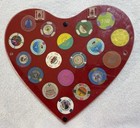 Vintage Poker Chips With Heart Shaped Wall Mount Holder