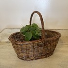 Early Century Handmade Wicker Foraging Basket With Handle 13    X 8    X 5 5   