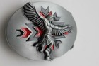 Belt Buckle Men Women Silver Round Metal Native Indian Warrior Dance Wings Bird