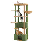 Pawz Road 68   Tall Cat Tree Tower For Large Cats With Large Top Perch  2 Condos