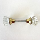 Glass Door Knob Set Brass Victorian Crystal Salvage Hardware Antique