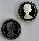 1981   1986 Canada Silver Dollar Proof 2-coin Lot In Capsules Rcm Train Engine