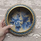 Vintage Jingfa Chinese Cloisonne Enamel Bowl 8    Wide Floral Bird Decoration Mcm 