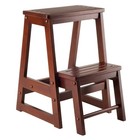 Beech Wood Double Step Stool - Antique Walnut Finish  Sturdy   Stylish Design