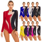 Us Women Rhinestone Ballet Gymnastics Leotard Figure Skating Dance Bodysuit