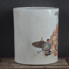 5 9  Collect China Famille Rose Porcelain Hand Painting Joyful Arhat Brush Pot