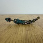 Antique Imperial Russian 84 Silver Enamel Dagger Brooch     Gilt Blade - Original