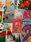 Lot 100 Vintage Greeting Card Cutouts collage ephemera junk Journal scrapooking 