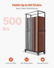 Vevor Folding Chair Rack Cart For 60 Chairs Of 500lbs Casters locking Wheels
