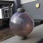 Antique 1890 s Purple Amythest Glass Lightning Rod-weathervane Ball W end Caps