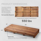 Step Stool For Elderly  35  Length  - Acacia Wood High Step Stool With Non-sl   