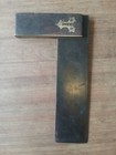 Antique Wood   Brass 8 3 4    Square  early Antique Square  Collectable Tool