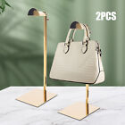 2 Pcs Adjustable Handbag Display Stand Metal Bag Hanger Hanging Bag Rack Gold Us