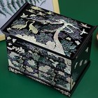 Mother Of Pearl Wooden Jewelry Box Asian Vintage Ring Organizer Lacquer Keepsake