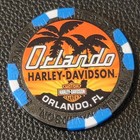 Orlando Hd   Florida  black blue Wide Print  Harley Davidson Poker Chip