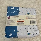 Parent s Choice Cotton Fitted Crib Sheets  Space  2-pack Blue White Nwt
