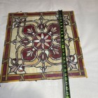   Antique Floral Stained Glass Window 21 Jewels  20   x 20      Salvage  