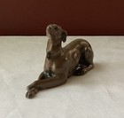 Vtg Jennings Brothers Spelter Whippet greyhound Figurine   condition   5 1 8  L