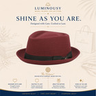 Men s Diamond Shape 100  Wool Small Brim Fedora With Adjustable Drawstring