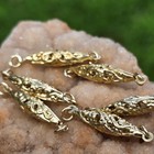 6 Vintage Gold Tone Filigree Jewelry Connectors Openwork Floral Scroll Links 5mm