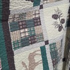 3piece Rustic Lodger King Size Quilt  Set Patchwork Bear Paw Print Cabin Bedding