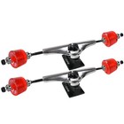 Longboard Trucks wheels bearings Silver 6 0   Bigfoot 65mm Islanders Red