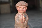 Vintage Wind Up Dancing Scottish Man Textured Cloth Celluloid Toy  Japan