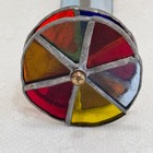 Vintage Stained Glass Kaleidoscope By Florence Double Wheel Handmade 10in