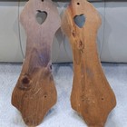 Vintage Wood Wall Sconce Candle Holders Set Of 2 Heart Cutout Rustic Primitive