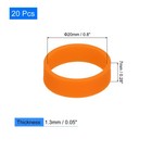 20pcs Silicone Rubber Bands 20x7mm Silicone Elastic Bands Cable Ties Orange
