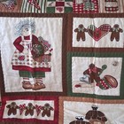 Vintage Quilt Hand Made Wall Hanging Lap Christmas Holidays Folk Art Usa 34 X 42