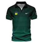 Masters Tournament Dark Green Gradient Stripes Pattern Golf Sport Polo Shirt