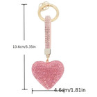 White Shiny Rhinestone Heart Keychain Handbag Pendant Keychain Bag Charm Gift