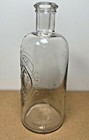 Antique Early 1900s Citrate Of Magnesia Bottle Clear Fancy Embossing