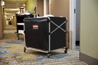 Collapsible X Cart 8 Bushel Steel Black Commercial Laundry Wheels Rubbermaid