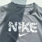 Nike Boys M Black Crew Neck Short Sleeve Activewear Logo Graphic T-shirt