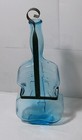 Vintage Decorative 10  Violin Shaped Glass Bottle With Display Rack