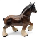 Vintage Mcm Large Clydesdale Horse Brown black Porcelain Figurine 11 5  X 9 5 