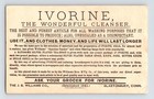 Victorian Trade Card Ivorine Soap 1890s Girl Bonnet Wash Day 3  X 5 