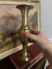 Vintage Fluted Solid Brass Vase 10    Tall