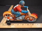 Original Vintage Technofix Ge 255  2 Motorcycle Tin Metal Wind Up Toy With Key 