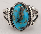 Antique Navajo Old Pawn Bisbee Turquoise Sterling Silver Ring S6 75