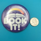 Book It  Vintage Pin Button Pinback Reading Education Program Pizza Hut 80s